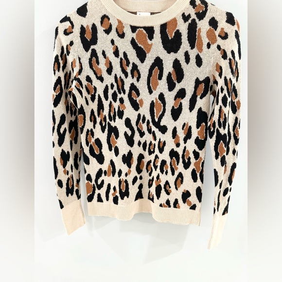 A New Day Leopard Print Sweater Brown Size XS - Picture 4 of 6